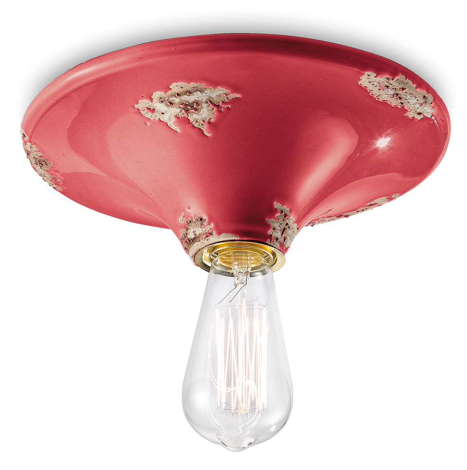 Aged Ceramic Raspberry Ceiling Lamp. Ferroluce. 