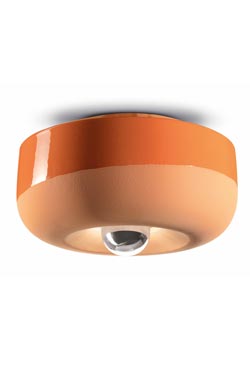 Bellota coral matt and shiny ceramic round ceiling light. Ferroluce. 