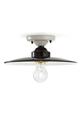 Black and White Ceramic Ceiling Light Retro 25cm. Ferroluce. Black and White Ceramic Ceiling Light Retro 25cm. Ferroluce.
