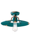 Large Country ceiling light aqua green 40cm. Ferroluce. 