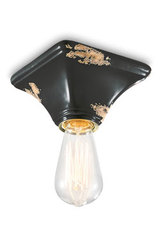 Minimalist black ceramic ceiling light. Ferroluce. Minimalist black ceramic ceiling light. Ferroluce.