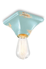 Minimalist turquoise ceramic ceiling light. Ferroluce. Minimalist turquoise ceramic ceiling light. Ferroluce.
