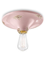 Pink ceramic ceiling light with aged look. Ferroluce. 