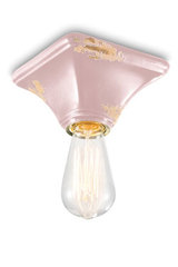 Pink chipped ceramic ceiling light, loft style. Ferroluce. Pink chipped ceramic ceiling light, loft style. Ferroluce.