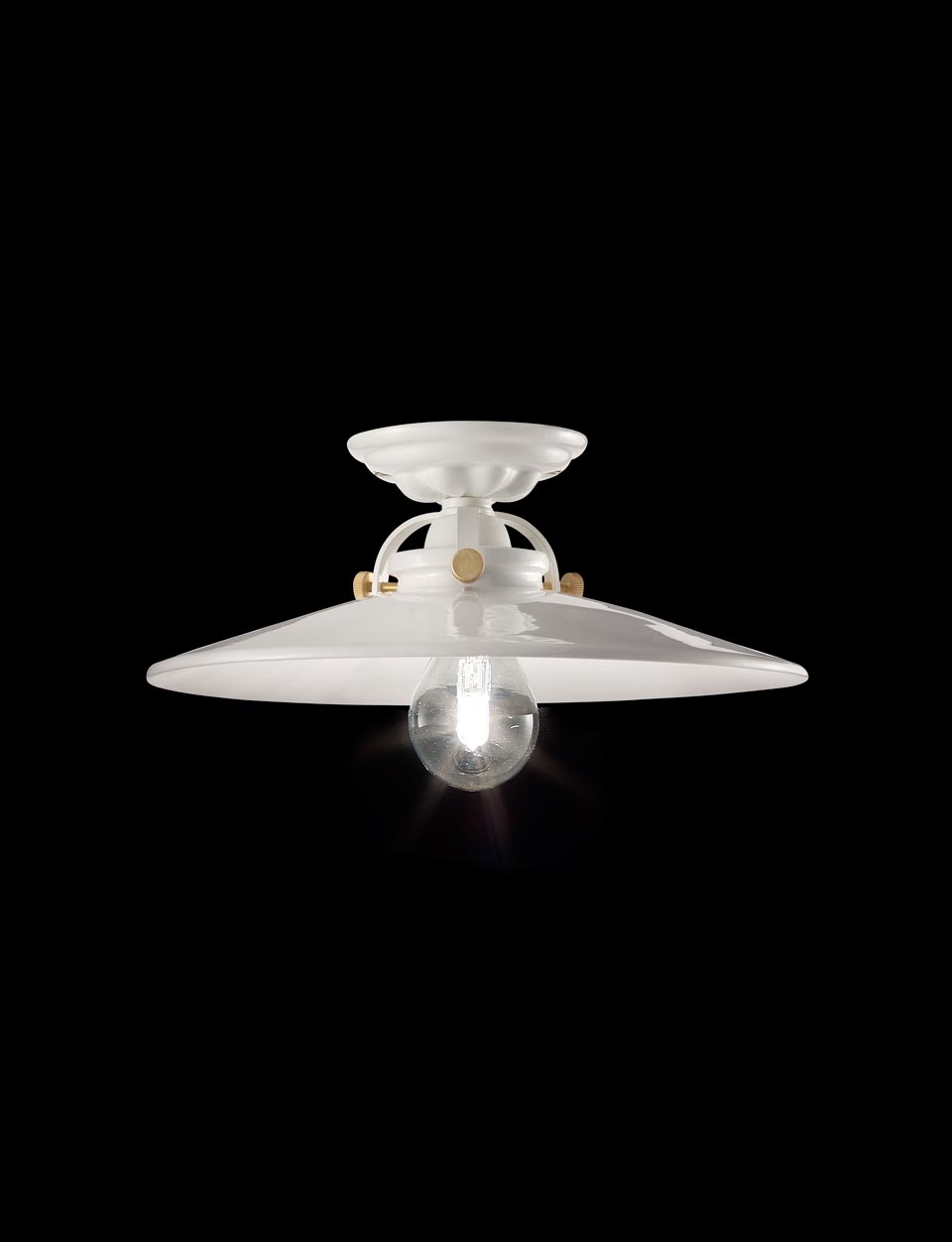 Retro ceiling lamp small model C104 in varnished ceramic. Ferroluce. 