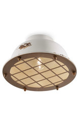 Round ceiling light with protective grid. Ferroluce. 