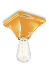 Square yellow ceramic ceiling light. Ferroluce. Square yellow ceramic ceiling light. Ferroluce.