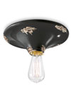 Vintage Black Ceramic Ceiling Light. Ferroluce. 