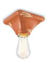 Vintage ceiling light in orange chipped ceramic. Ferroluce. Vintage ceiling light in orange chipped ceramic. Ferroluce.