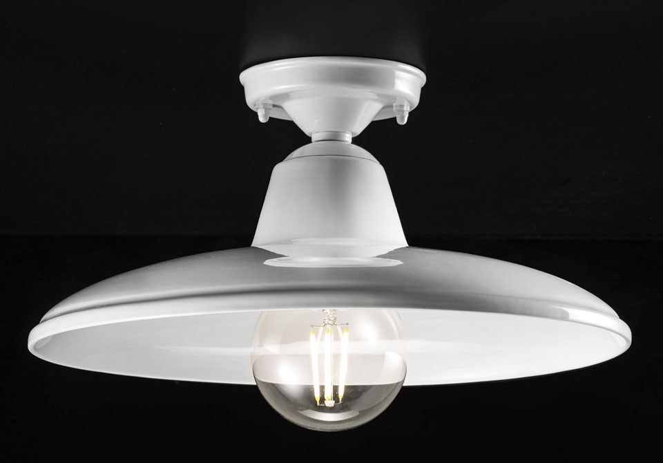 White ceiling light Black and White collection. Ferroluce. 