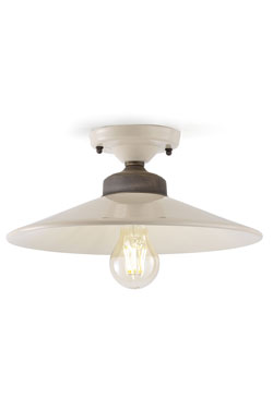 White Ceramic Retro Ceiling Light. Ferroluce. 