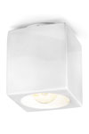 White glazed ceramic cube ceiling light. Ferroluce. 