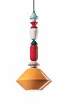 Suspension multicolore graphique LARIAT 2 vert. Ferroluce. 