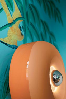 Bellota coral matt and shiny ceramic round ceiling light. Ferroluce. 