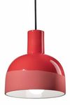 Caxixi pendant lamp in red ceramic. Ferroluce. 