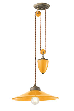 Counterweight pendant Colors tonic yellow. Ferroluce. 