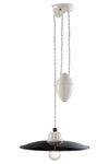 Counterweight pendant Retro in black and white ceramic 30cm. Ferroluce. 