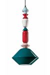 Graphic multicolour pendant LARIAT 2 green. Ferroluce. 