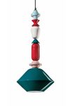 Graphic multicolour pendant LARIAT 2 green. Ferroluce. 