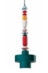 Graphic multicolour pendant LARIAT 6 green. Ferroluce. 