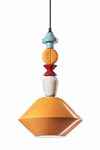 Graphic multicolour pendant LARIAT 1 yellow. Ferroluce. 