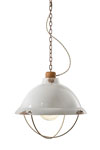 Industrial pendant lamp in white ceramic. Ferroluce. 