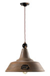 Industrial style rusted metal hanging lamp 45cm. Ferroluce. 