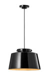 Large 50's black hanging lamp 40cm. Ferroluce. 