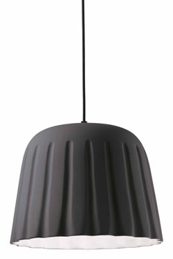 Madame Grès pleated pendant lamp large model dark gray. Ferroluce. 