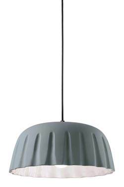 Madame Grès pleated pendant light small model mouse grey. Ferroluce. 