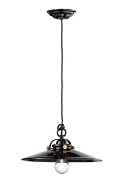 Retro black hanging lamp C099 small model. Ferroluce. 