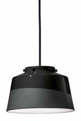 Retro pendant lamp in ceramic Quindim black small model. Ferroluce. 