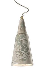 Wave pendant C1411 conical, patinated leaves decor. Ferroluce. Wave pendant C1411 conical, patinated leaves decor. Ferroluce.