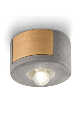 Petit plafonnier Mateca gris ciment. Ferroluce. 
