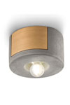 Petit plafonnier Mateca gris ciment. Ferroluce. 