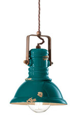 Petite suspension vert aqua en céramique écaillée. Ferroluce. Petite suspension vert aqua en céramique écaillée. Ferroluce.