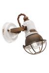 Single spotlight made of ceramic and rusty metal. Ferroluce. 