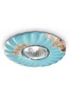 Vintage C480 recessed spotlight with sky blue relief. Ferroluce. 