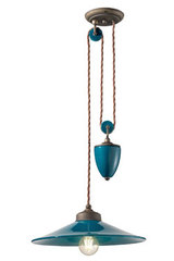Suspension monte-et-baisse bleu canard style Rétro. Ferroluce. Suspension monte-et-baisse bleu canard style Rétro. Ferroluce.