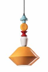 Suspension multicolore graphique LARIAT 1 jaune. Ferroluce. Suspension multicolore graphique LARIAT 1 jaune. Ferroluce.