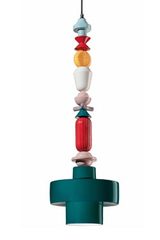 Suspension multicolore graphique LARIAT 6 vert. Ferroluce. Suspension multicolore graphique LARIAT 6 vert. Ferroluce.