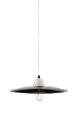 Suspension noire et blanche en céramique Rétro 35cm. Ferroluce. Suspension noire et blanche en céramique Rétro 35cm. Ferroluce.