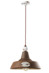 Suspension Rétro en laiton vieilli et céramique blanche 35cm. Ferroluce. Suspension Rétro en laiton vieilli et céramique blanche 35cm. Ferroluce.