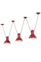 Triple suspension en céramique rouge framboise Industriel . Ferroluce. Triple suspension en céramique rouge framboise Industriel . Ferroluce.