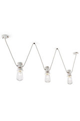 Triple suspension pour loft en céramique blanche. Ferroluce. Triple suspension pour loft en céramique blanche. Ferroluce.