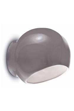 Ayrton grey glossy ceramic ball lamp. Ferroluce. 