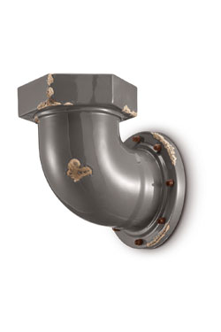 Grey ceramic industrial-style wall light. Ferroluce. 