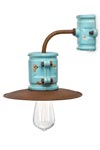 Grunge light blue wall lamp C1524. Ferroluce. 