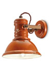 Industrial orange ceramic spotlight. Ferroluce. 