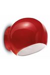 Red round Ayrton ceramic wall light. Ferroluce. 